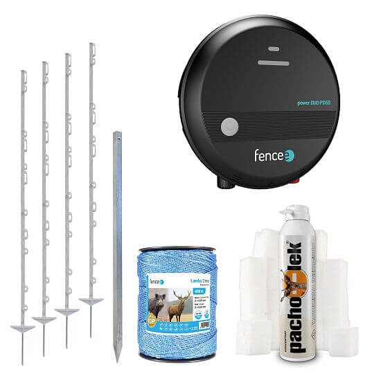 Scent + electric fence set crop protection against deer, combined source