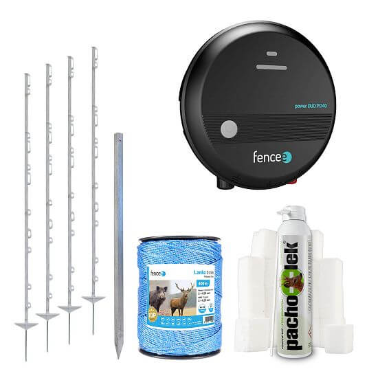 Set of scent + electric fence preventive protection of roe deer, combined source