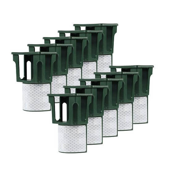 Sada PROFI držáků pachového ohradníku pro BIO PU pěnu, s reflexní páskou - 10 ks