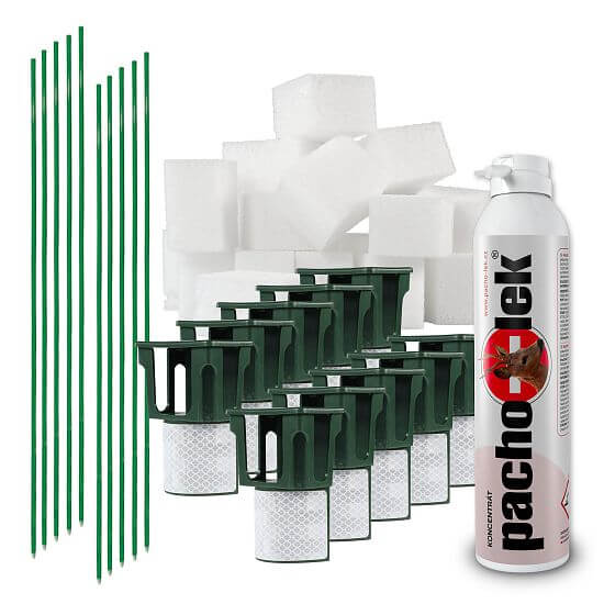 Sada pro sestavení pachového ohradníku proti srážce vozidel se zvěří